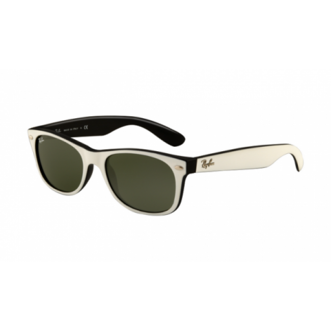 RayBan Sunglasses RB2132 Wayfarer Parchment Frame Crystal Green Polarized Lens