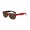 RayBan Sunglasses Wayfarer RB2132 Red Frame Crystal Green Polarized Lens AMG