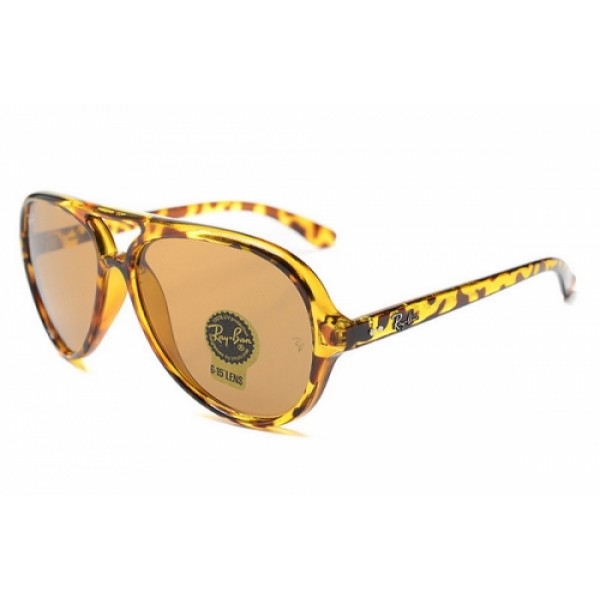 RayBan Sunglasses RB4125 Cats 5000 Crystal Tortoise Frame Brown Lens
