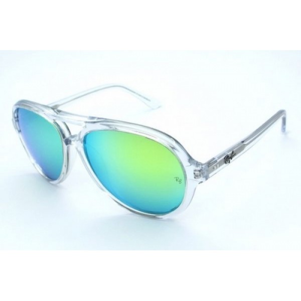RayBan Sunglasses RB4125 Cats 5000 Crystal Frame Green Lens