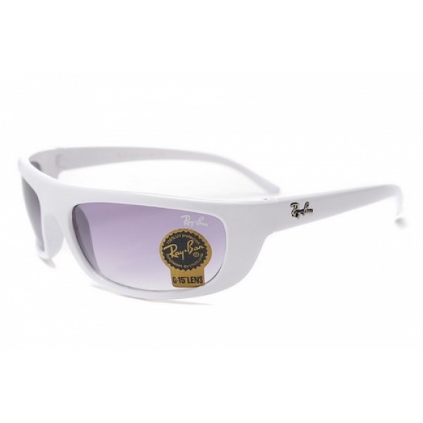 RayBan Sunglasses RB2608 White Frame Purple Lens