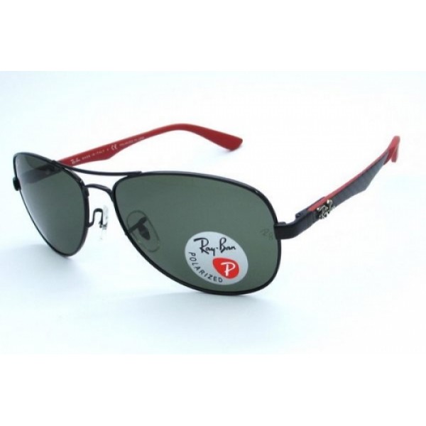 RayBan Sunglasses RB8361 Black Red Frame Green Lens