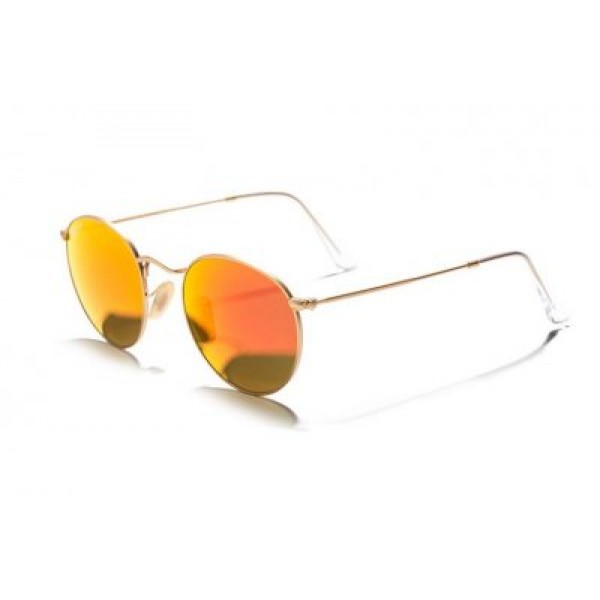 RayBan Sunglasses Icons Round Metal RB3447 Gold Orange Flash