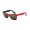 RayBan Sunglasses Wayfarer RB2140 Top Red Frame Crystal Green Lens AOR