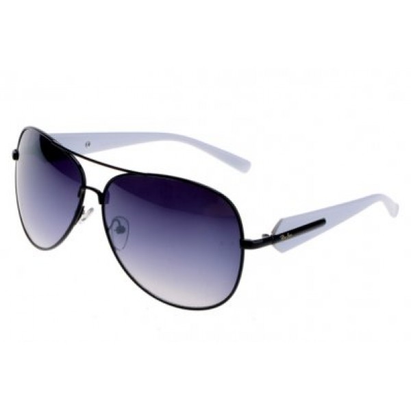 RayBan Sunglasses Aviator RB58012 White Frame Purple Lens ADZ