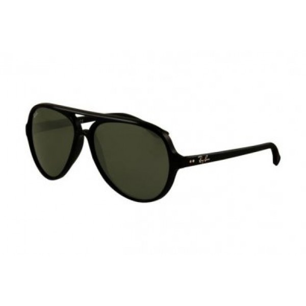 RayBan Sunglasses Cats RB4125 Shiny Black Frame Green Lens AFG