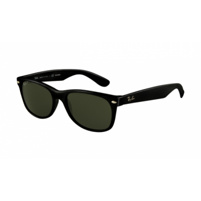 RayBan Sunglasses RB2132 Wayfarer Black Frame Crystal Green Polarized Lens