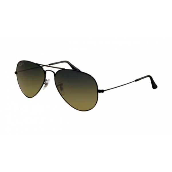 RayBan Sunglasses RB3025 Aviator Shiny Black Frame Crystal Gradient Deep Green Online