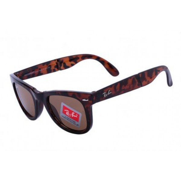 RayBan Sunglasses Wayfarer Folding Flash RB4105 Brown Leopard