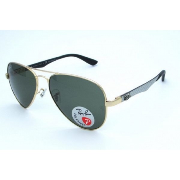 RayBan Sunglasses RB8395 Aviator Gold Frame Green Lens