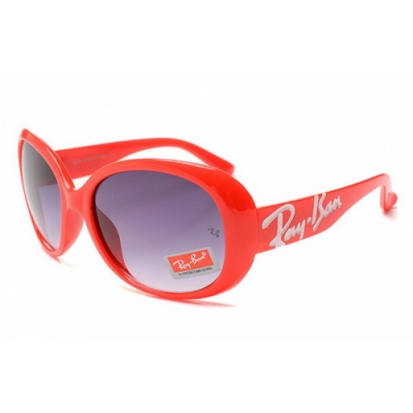 RayBan Sunglasses RB7097 Shiny Red Frame Purple Lens