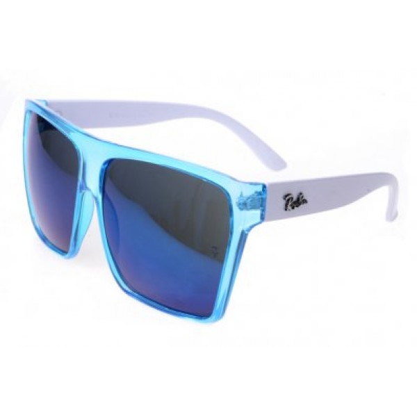 RayBan Sunglasses Clubmaster RB2128 White Blue Frame AFX