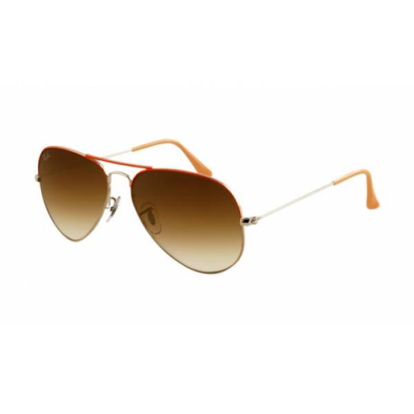 RayBan Sunglasses RB3025 Aviator Red Arista Frame Crystal Brown Gradient Lens
