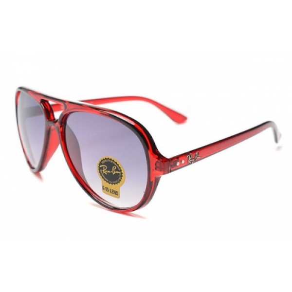 RayBan Sunglasses RB4125 Cats 5000 Crystal Ruby Frame Purple Lens