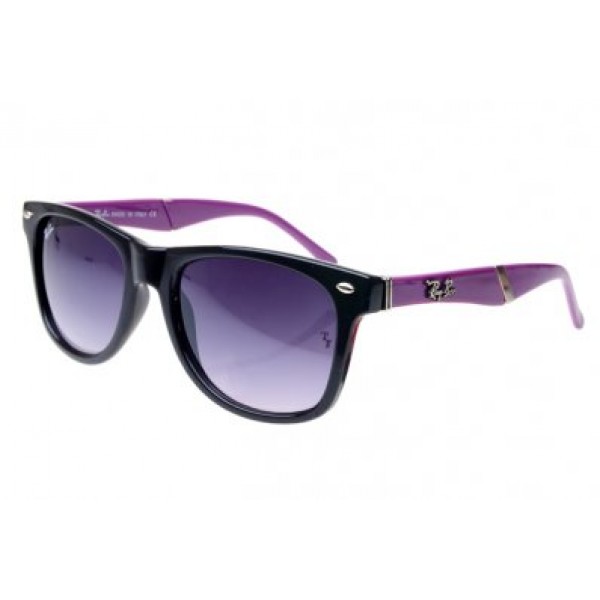 RayBan Sunglasses Wayfarer RB627 Black Purple Frame AQO