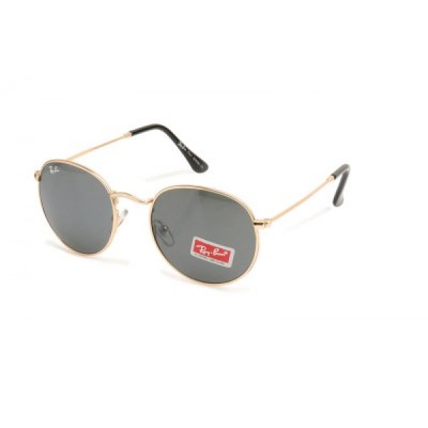 RayBan Sunglasses Icons Round Metal RB3447 Green Lens Gold Frame