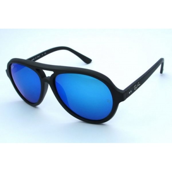 RayBan Sunglasses RB4125 Cats 5000 Matte Black Frame Blue Lens