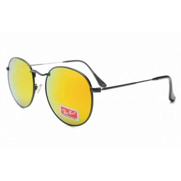 RayBan Sunglasses RB3089 Black Frame Mirror Yellow Lens