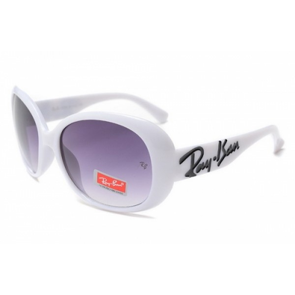 RayBan Sunglasses RB7097 White Frame Purple Lens