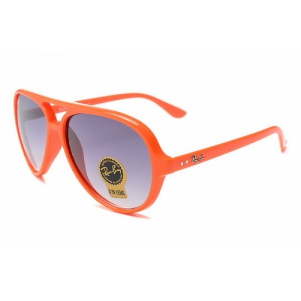 RayBan Sunglasses RB4125 Cats 5000 Shiny Orange Frame Purple Lens