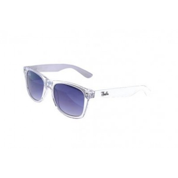 RayBan Sunglasses Wayfarer RB2132 White Frame Purple Lens AMR